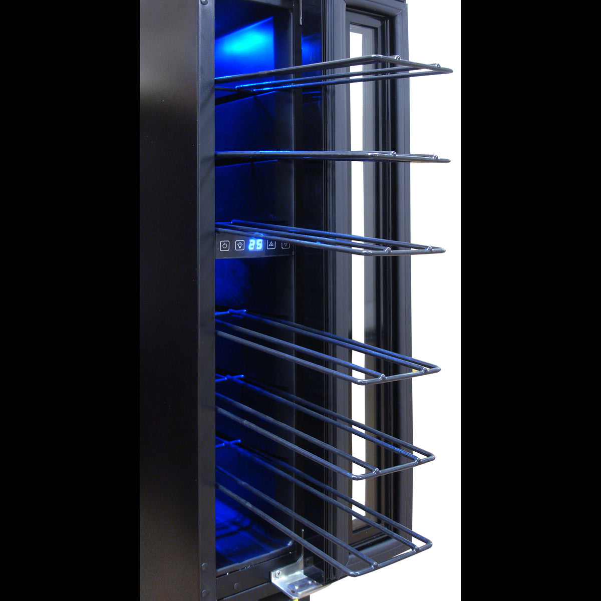 Vinotemp VT-7BMSL-FE Private Reserve Series Compact Single-Zone Mirrored Wine Cooler, 7 Bottle Capacity, in Black