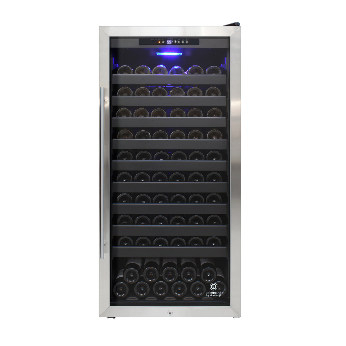 Vinotemp EL-100SBB Butler Series Freestanding Single-Zone Wine Cooler, 114 Bottle Capacity, in Stainless Steel