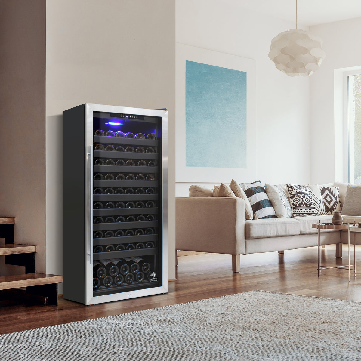 Vinotemp EL-100SBB Butler Series Freestanding Single-Zone Wine Cooler, 114 Bottle Capacity, in Stainless Steel