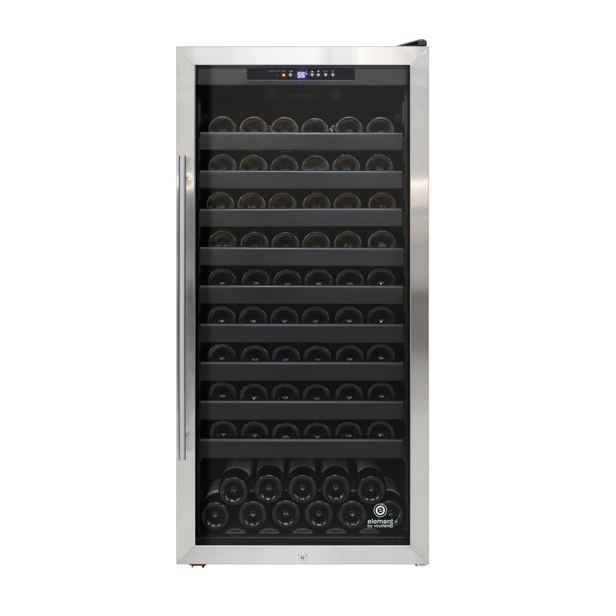 Vinotemp EL-100SBB Butler Series Freestanding Single-Zone Wine Cooler, 114 Bottle Capacity, in Stainless Steel