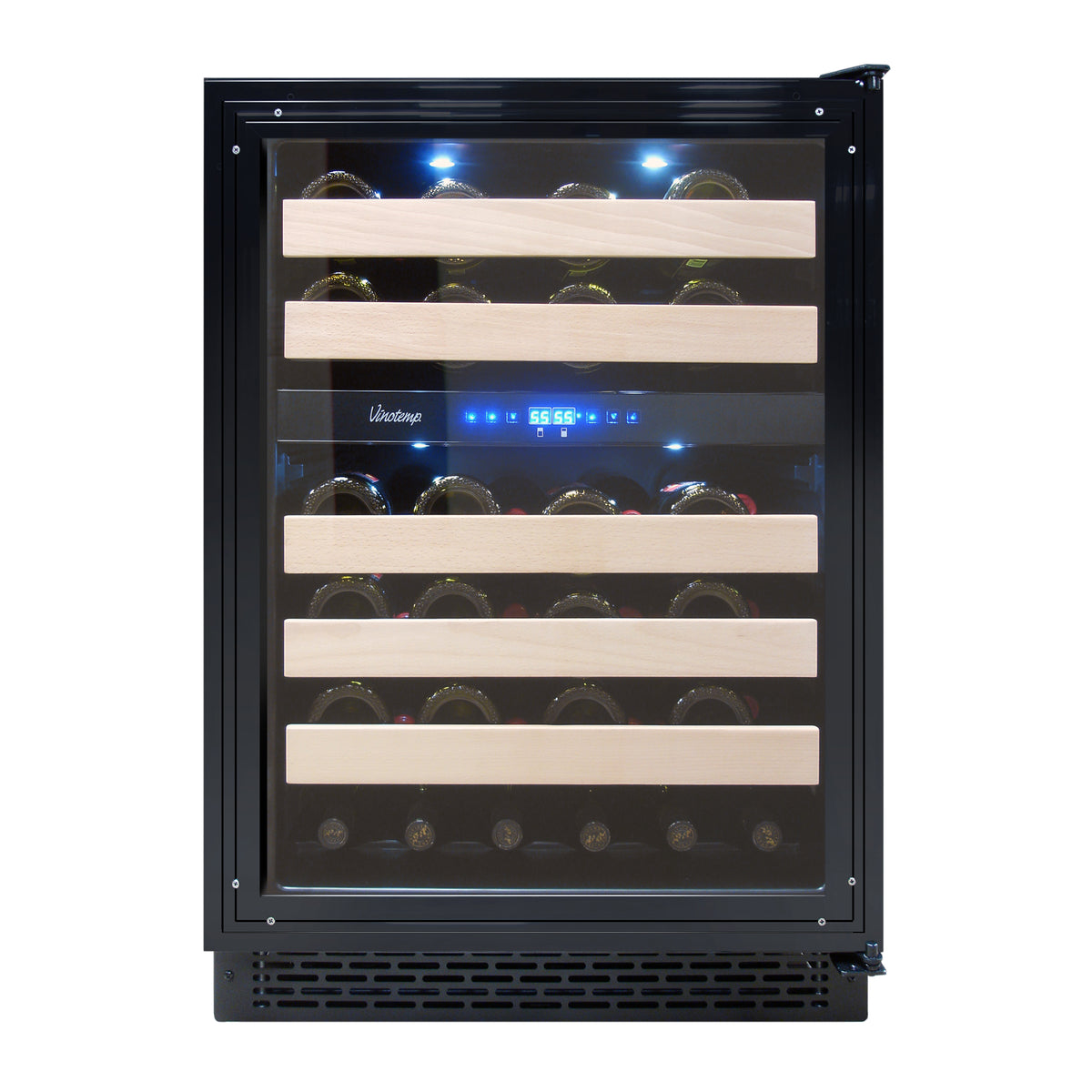 Vinotemp VT-24PR46 Private Reserve Series Panel Ready Dual-Zone 24" Wine Cooler, 46 Bottle Capacity, in Black