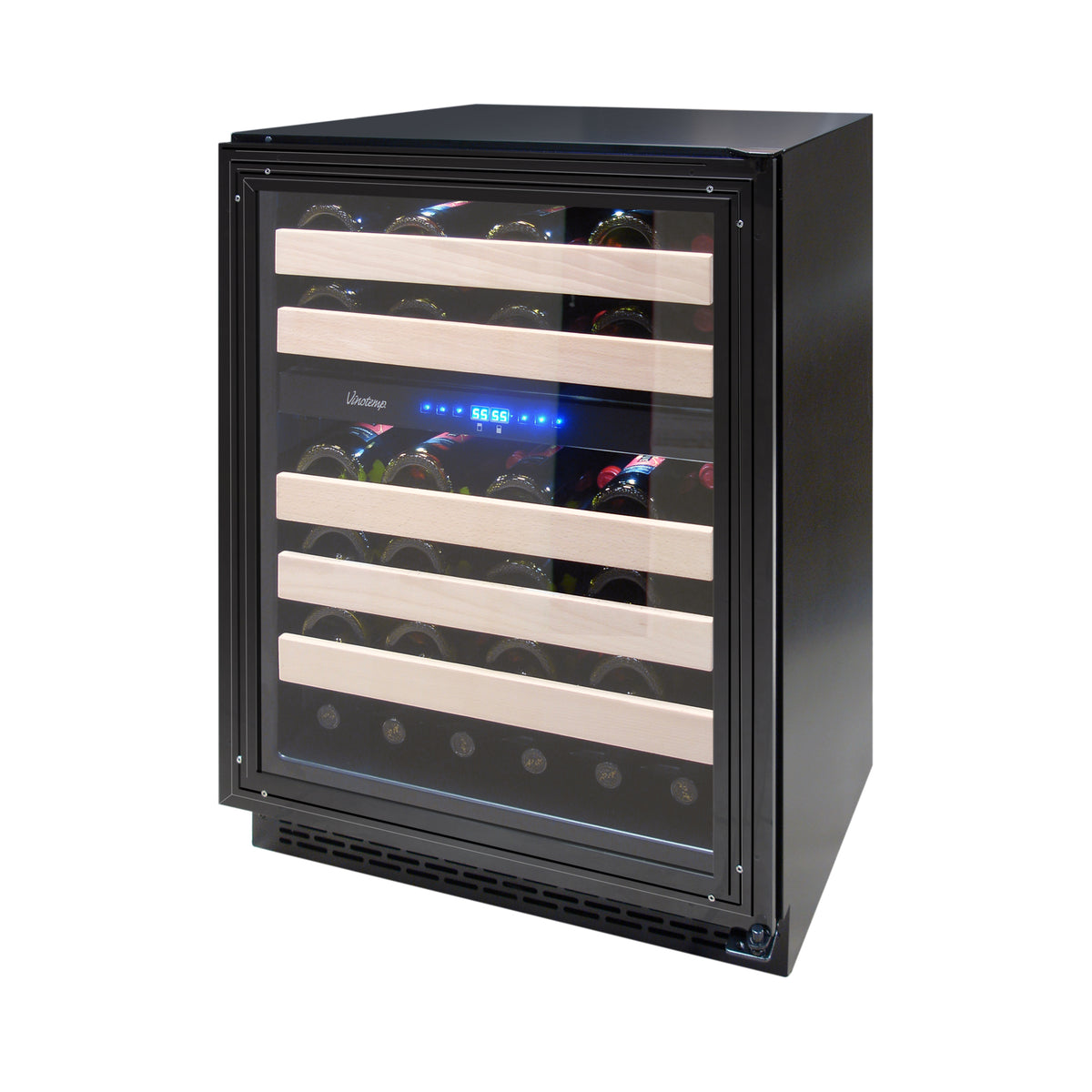 Vinotemp VT-24PR46 Private Reserve Series Panel Ready Dual-Zone 24" Wine Cooler, 46 Bottle Capacity, in Black