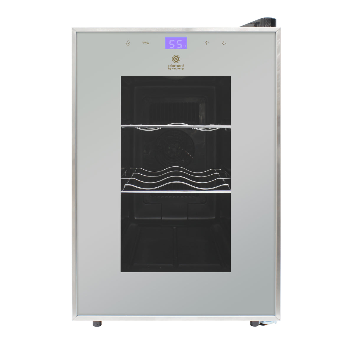 Vinotemp EL-6SILST Eco Series Compact Single-Zone Wine Cooler with Touch Screen Controls, 6 Bottle Capacity, in Silver