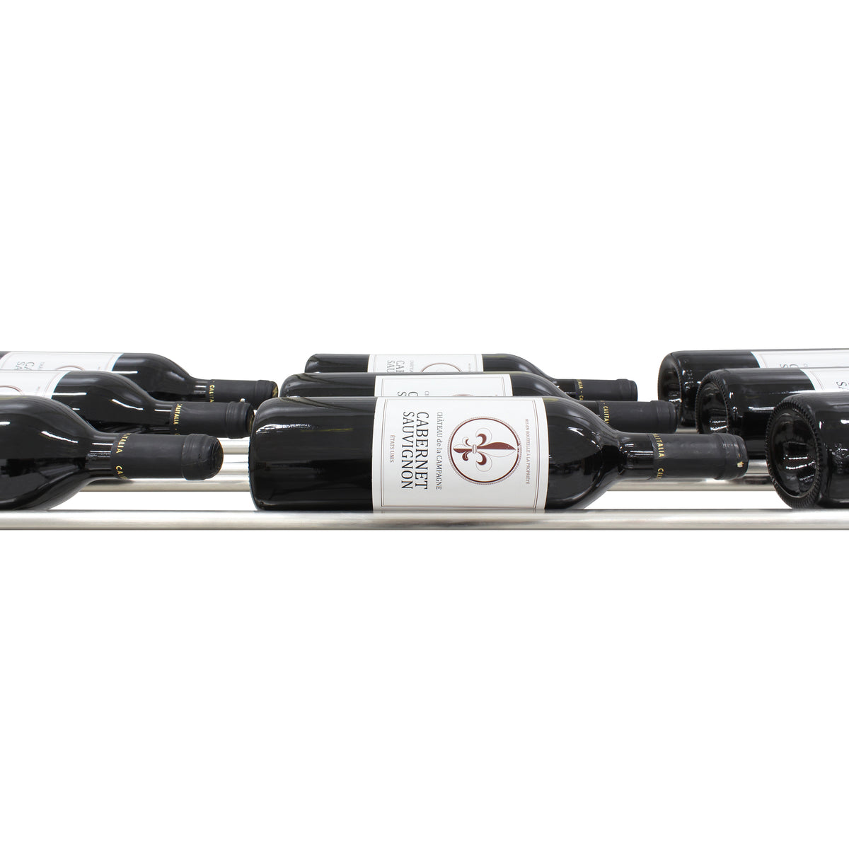 Vinotemp EP-3DHZRACK Epicureanist Wall-Mounted Horizontal Display Wine Rack, 3 Bottles Deep, in Stainless Steel