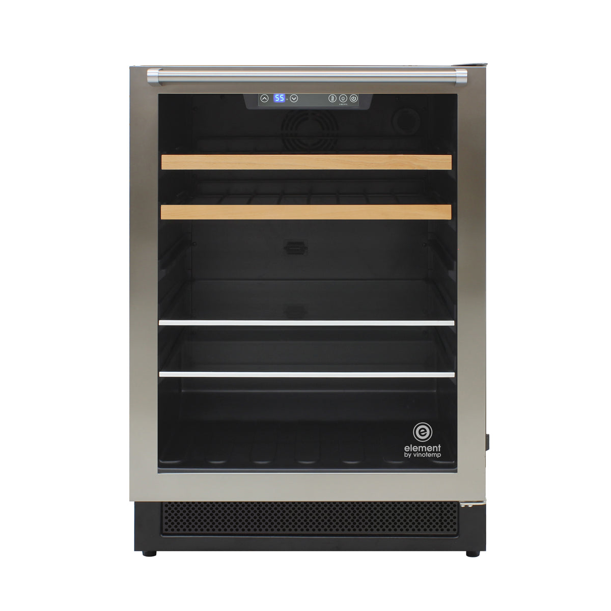 Vinotemp EL-24THWB Connoisseur Series Single-Zone 24" Wine and Beverage Cooler with Top Handle, 16 Bottle and 106 12 oz Can Capacity, Stainless Steel