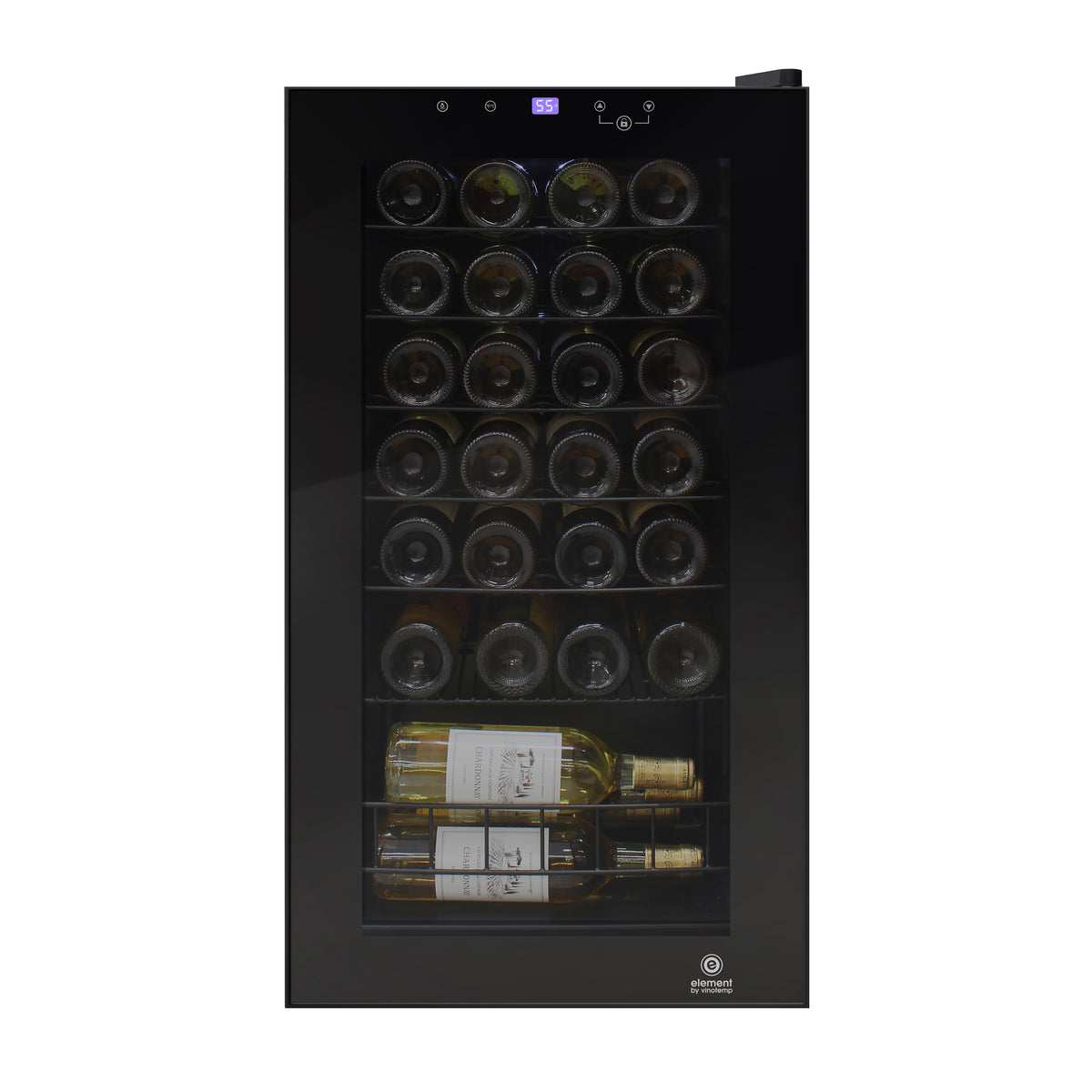 Vinotemp EL-28TS Butler Series Wine Cooler with Touch Screen Controls, 28 Bottle Capacity, in Black