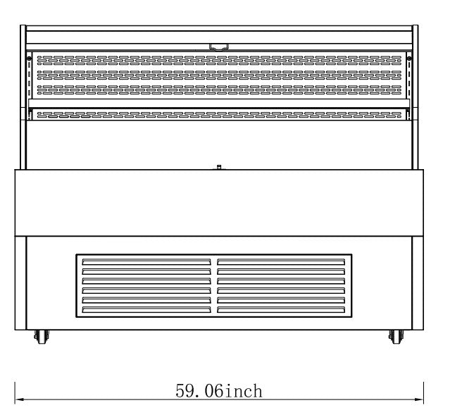 Marchia USTAR60G 60" Black Low Profile Open Air Cooler Grab and Go