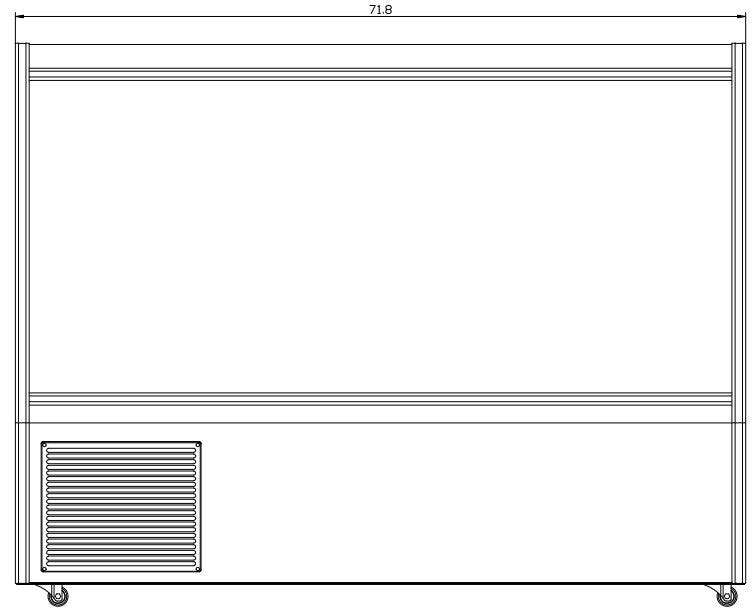 Coldline HDC-72 72" Refrigerated Curved Glass High Meat Deli Case with Rear Storage