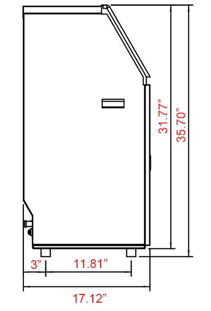 Coldline EIC270 22" 270 lb. Commercial Full Cube Air Cooled Ice Machine with 50 Lb. Bin