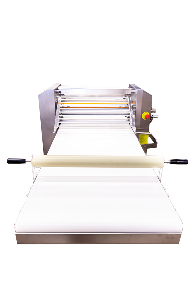 American Eagle AE-DS650B-SS Premium Series All Stainless Steel Dough Sheeter Floor Type w/Removable Tables w/ Digital Gauge 25.5" W x 110"L, 220V/1Ph
