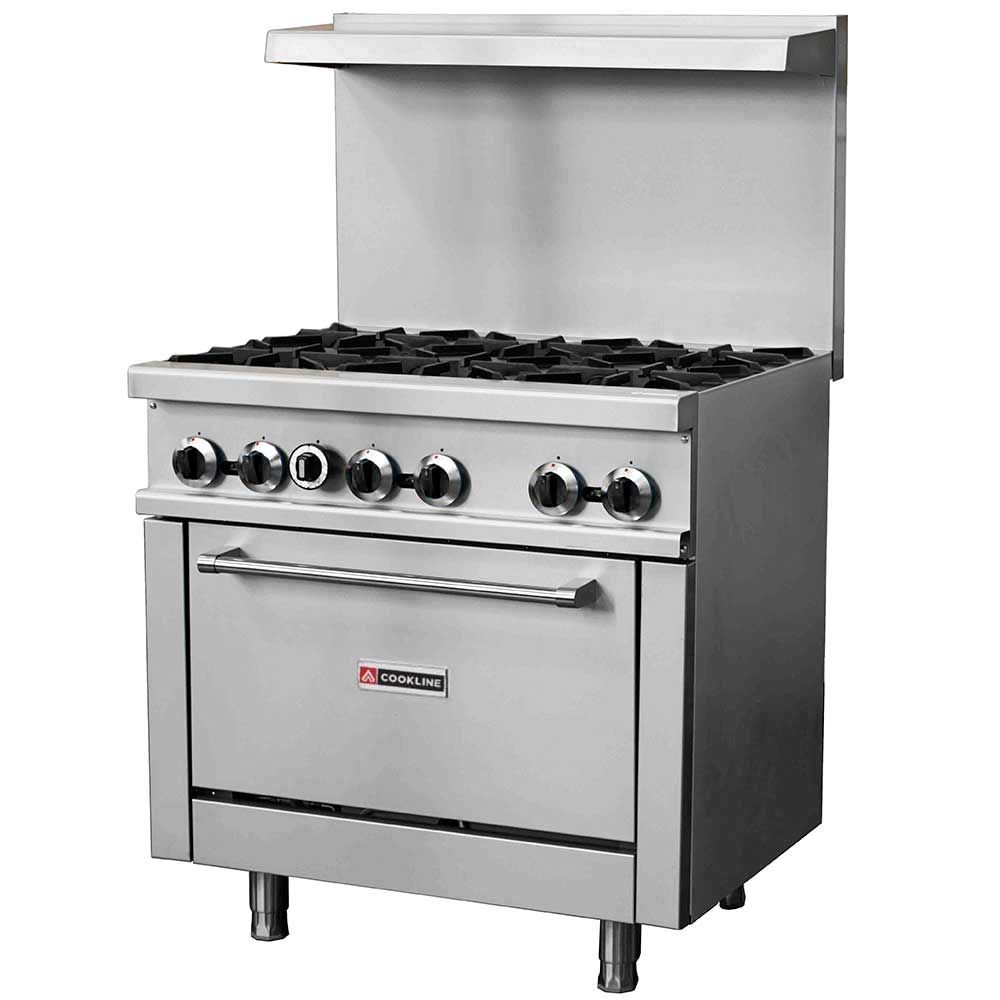 Cookline CR36-6-LP 36" 6 Burner Liquid Propane Range with Oven