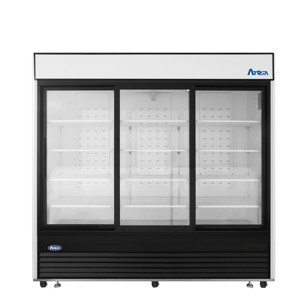 Atosa MCF8729GR 64.4 Cu. Ft. Sliding Glass 3 Door Refrigerator Merchandiser, Bottom Mount