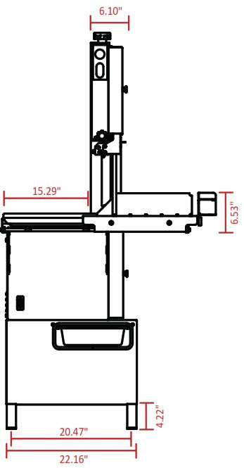 Skyfood SKEX 99" Blade Meat Bone Saw, Floor Model, Sliding Table, 1 HP Motor