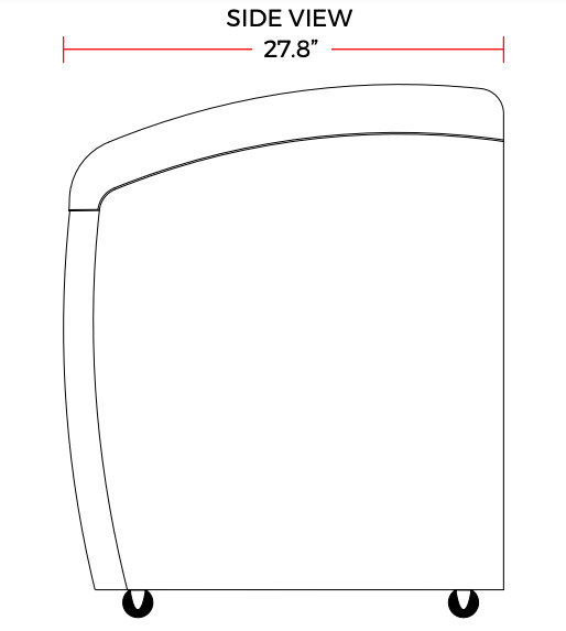 Coldline XS260 39" Curved Glass Top Display Ice Cream Freezer, 9.2 Cu. Ft.