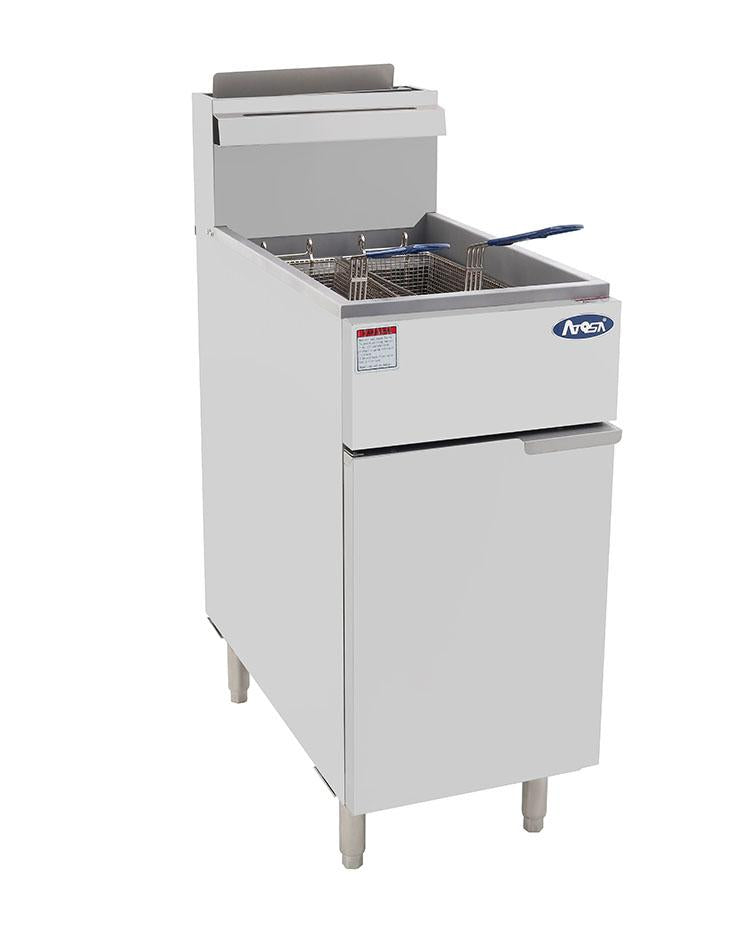 Atosa CookRite ATFS-40-LP Heavy Duty 40 lb Liquid Propane Stainless Steel Deep Fryer