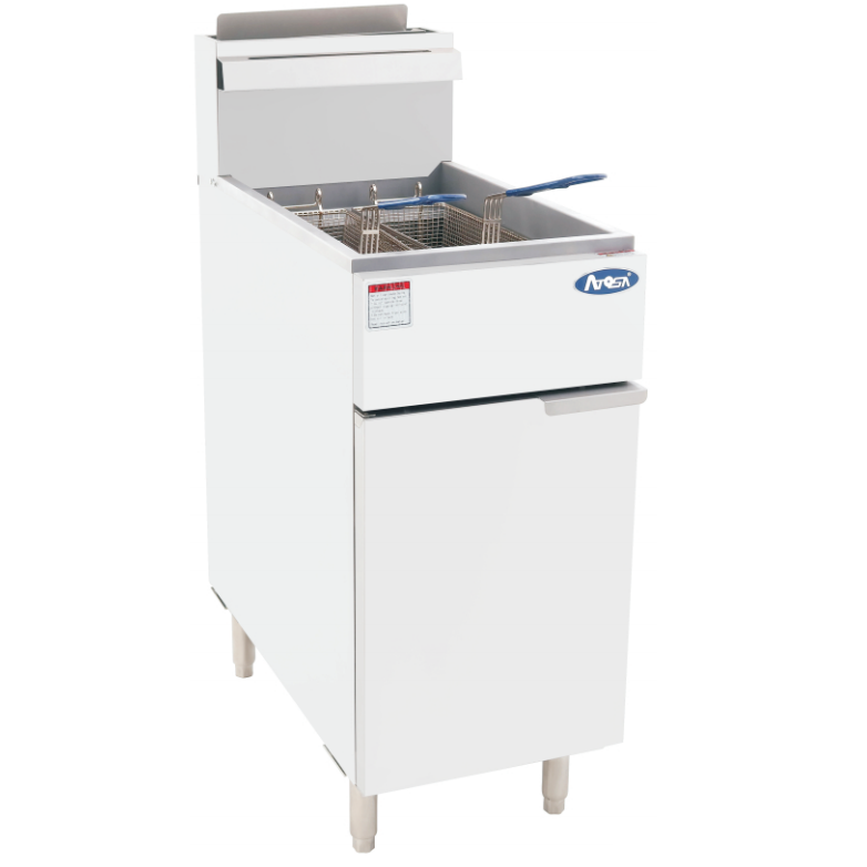 Atosa CookRite ATFS-40-LP Heavy Duty 40 lb Liquid Propane Stainless Steel Deep Fryer