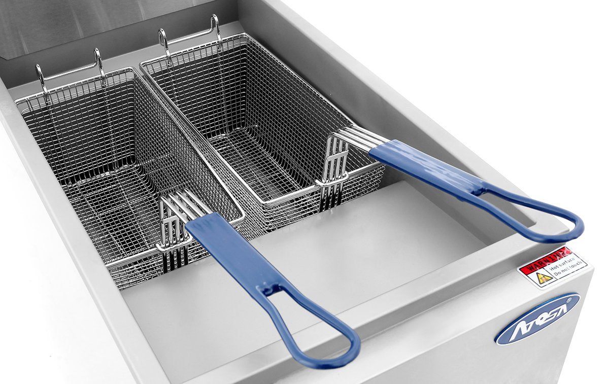 Atosa CookRite ATFS-40-NG Heavy Duty 40 lb Natural Gas Stainless Steel Deep Fryer