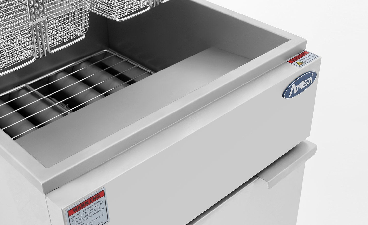 Atosa CookRite ATFS-50-LP Heavy Duty 50lb Liquid Propane Stainless Steel Deep Fryer