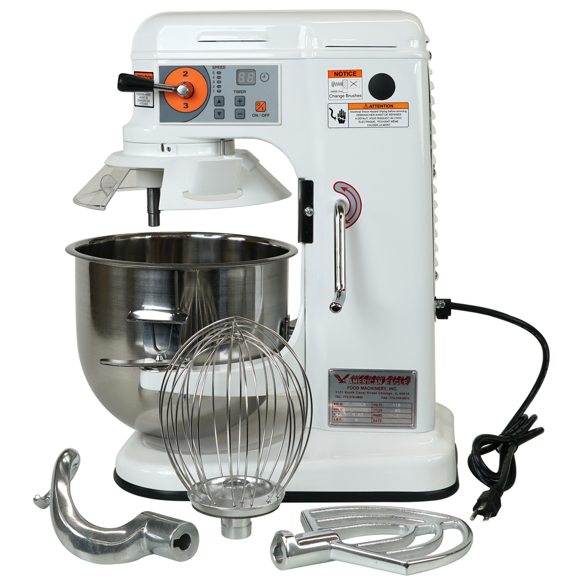 American Eagle AE-10DCA 10 Quart Countertop Planetary Mixer w/Guard and Digital Panel, 15 speeds, 115V