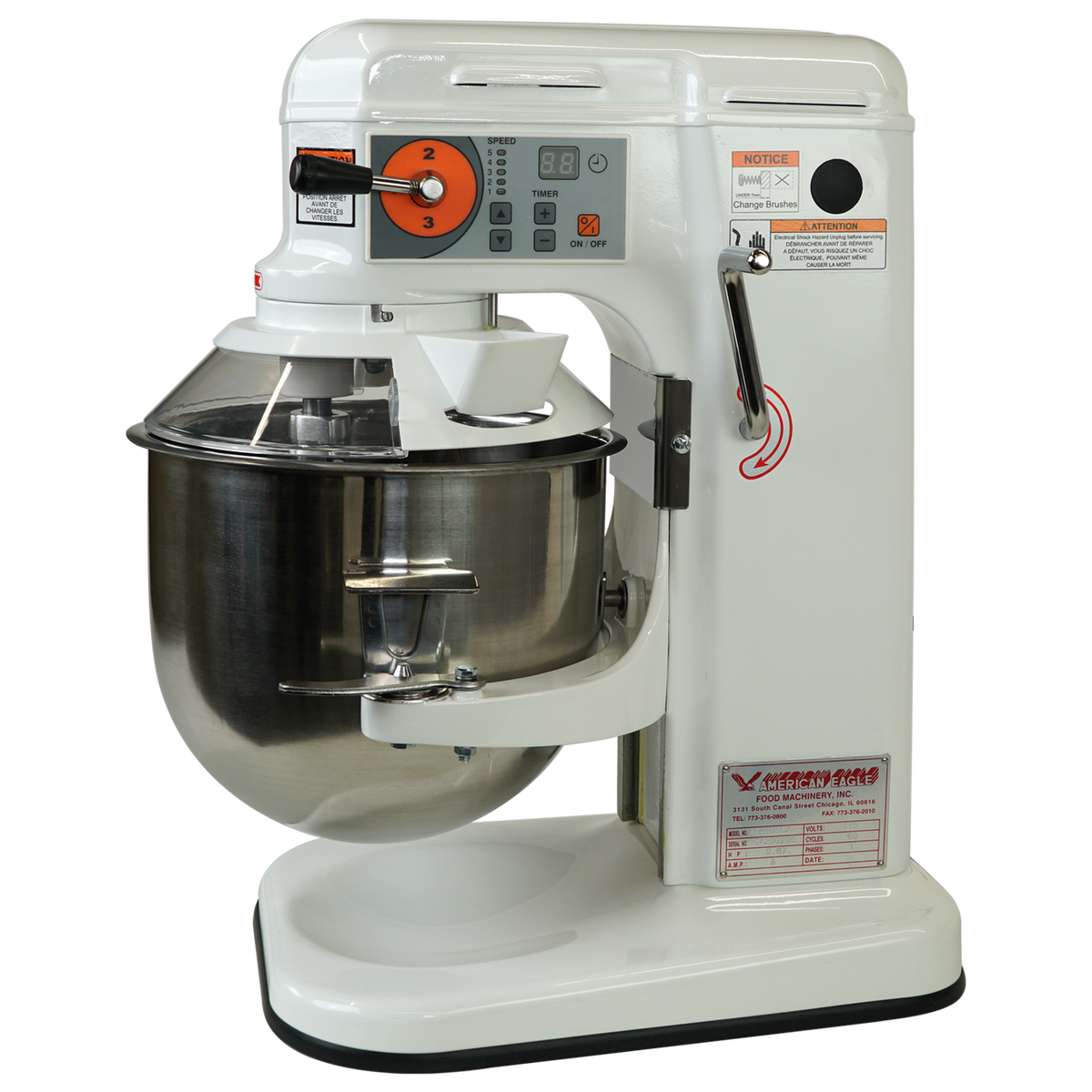 American Eagle AE-10DCA 10 Quart Countertop Planetary Mixer w/Guard and Digital Panel, 15 speeds, 115V