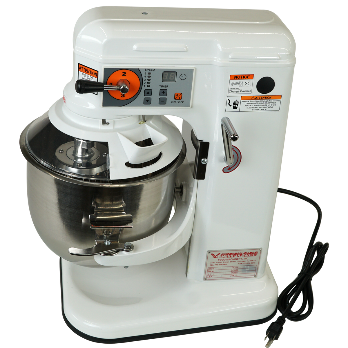 American Eagle AE-10DCA 10 Quart Countertop Planetary Mixer w/Guard and Digital Panel, 15 speeds, 115V