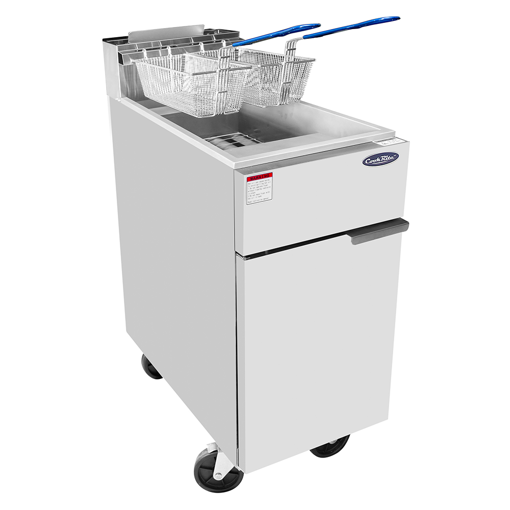 Atosa CookRite ATFS-35ES-LP 35 lb. Liquid Propane Gas Floor Fryer, Stainless Steel, Energy Star, 60,000 BTU
