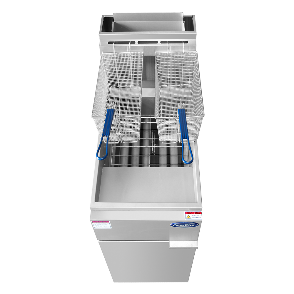 Atosa CookRite ATFS-35ES-LP 35 lb. Liquid Propane Gas Floor Fryer, Stainless Steel, Energy Star, 60,000 BTU