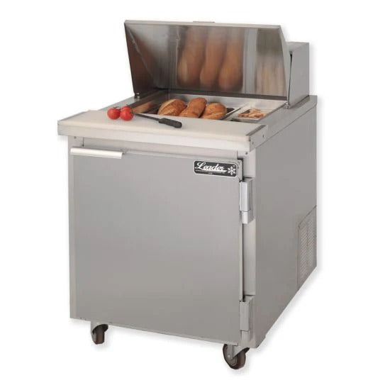 Leader ESLM27 27" Bain Marie / Sandwich Prep Table, 1 Door, 7.1 Cu. Ft., 1 Shelf