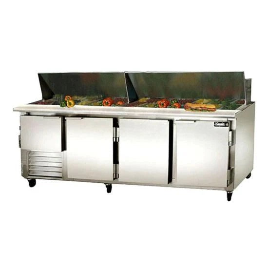 Leader LM96 96" Mega Top Sandwich Prep Table, 3 ½ Doors, 36.2 Cu. Ft., Defrost Timer System