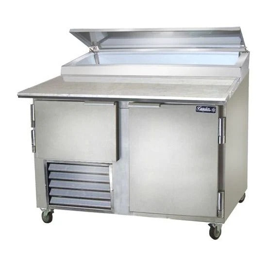 Leader ESPT48 48" Pizza Prep Table, 1 1/2 Solid Doors, 15.2 Cu. Ft., 1/3 HP