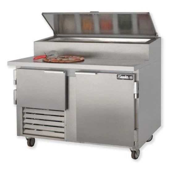 Leader ESPT60 60" Pizza Prep Table, 1 1/2 Solid Doors, 19.1 Cu. Ft., 1/3 HP