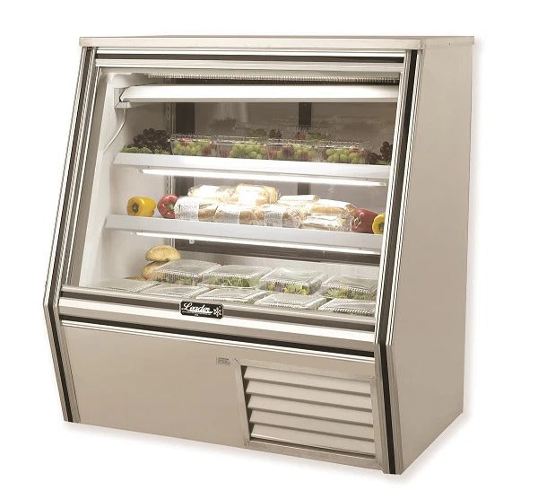 Leader ERHD48ES 48" Refrigerated High Deli Display Case, 3 Doors, 2 Stainless Steel Shelves, 1/3 HP