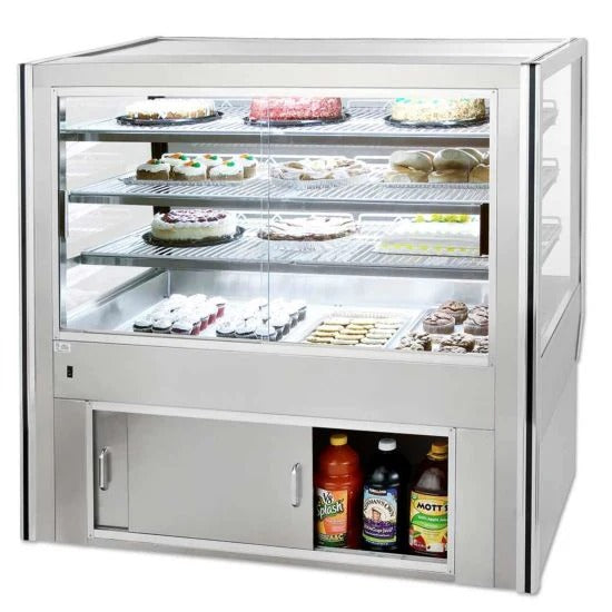 Leader NHBK77DRY 77" Dry / Unrefrigerated High Bakery Display Case, 2 Doors, 3 Shelves