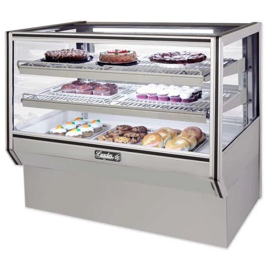 Leader NCBK77DRY 77" Dry / Unrefrigerated Counter Bakery Display Case, 2 Doors, 2 Shelves