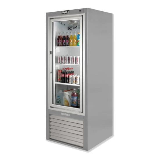 Leader Refrigeration ESPS30 30" Swing Glass Door Merchandiser Refrigerator, Stainless Steel, 1 Door, 3 Shelves