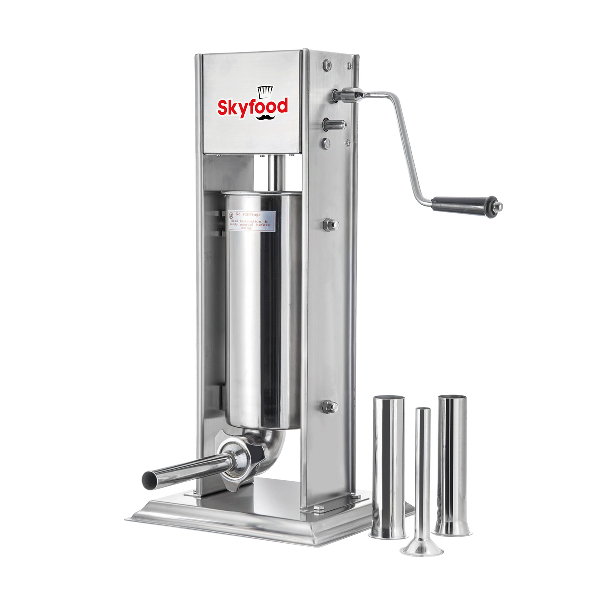 Skyfood 7VF 15 lb Sausage Stuffer Manual Vertical, Stainless Steel Cylinder, 2-Speed Gear System