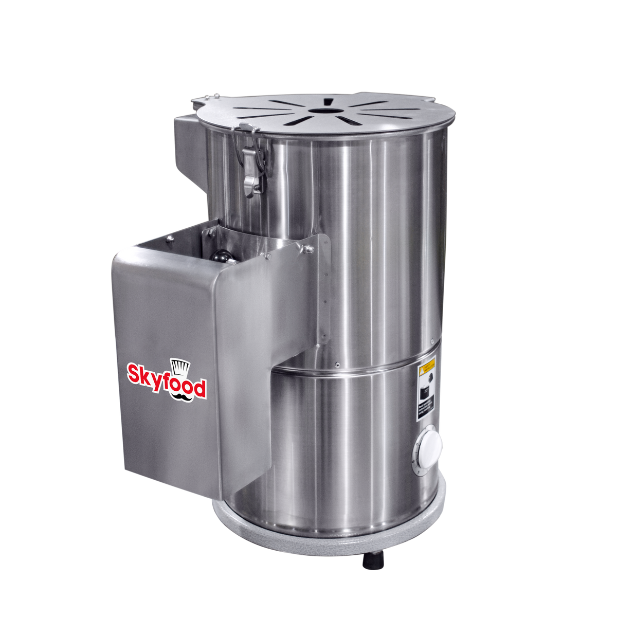 Skyfood DB-6 Potato Peeler 12 lb Capacity, Countertop, Stainless Steel, Safety Switch, Timer, 159 lb/hr