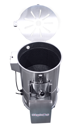 Skyfood DB-6 Potato Peeler 12 lb Capacity, Countertop, Stainless Steel, Safety Switch, Timer, 159 lb/hr