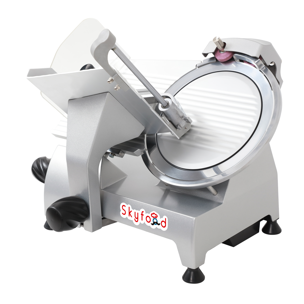 Skyfood GL250F 10" Meat Slicer Compact Gravity Feed, Top Knife Sharpener, 1/3 HP Motor