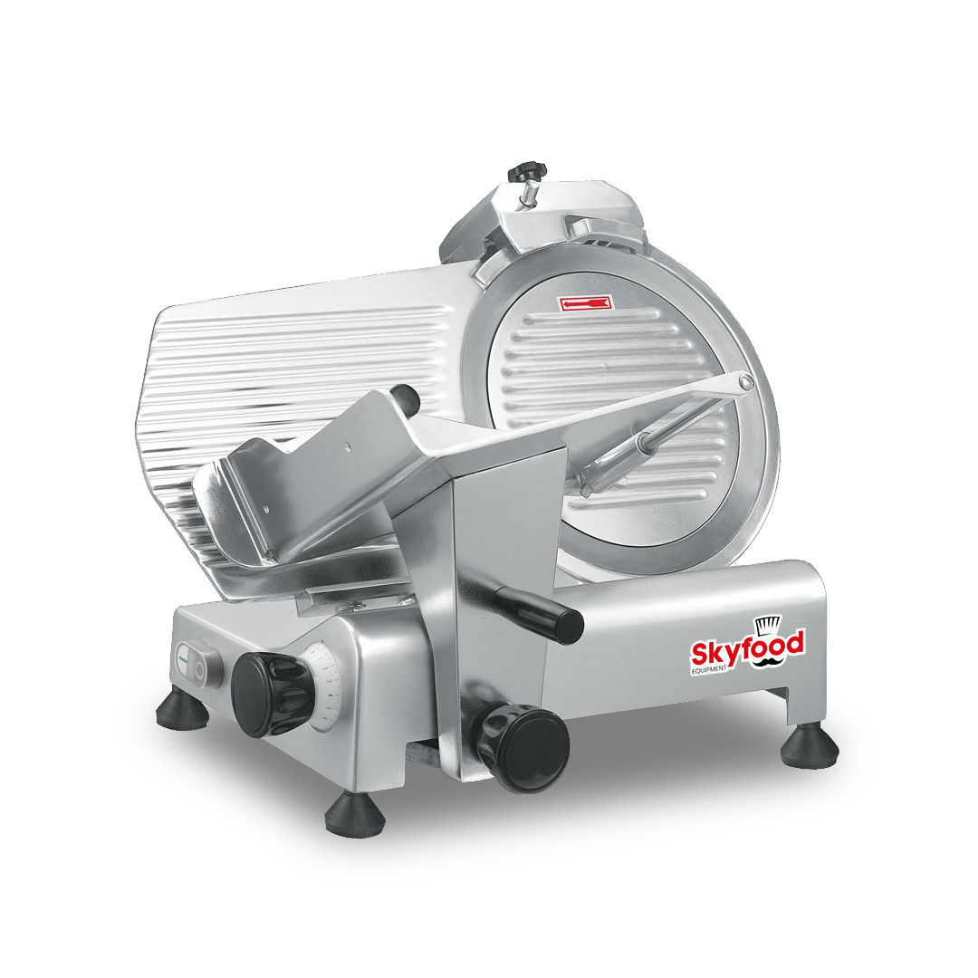 Skyfood GL300 12" Meat Slicer Compact Gravity Feed, Dual Sharpener, Stainless Steel Blade, 1/3 HP Motor