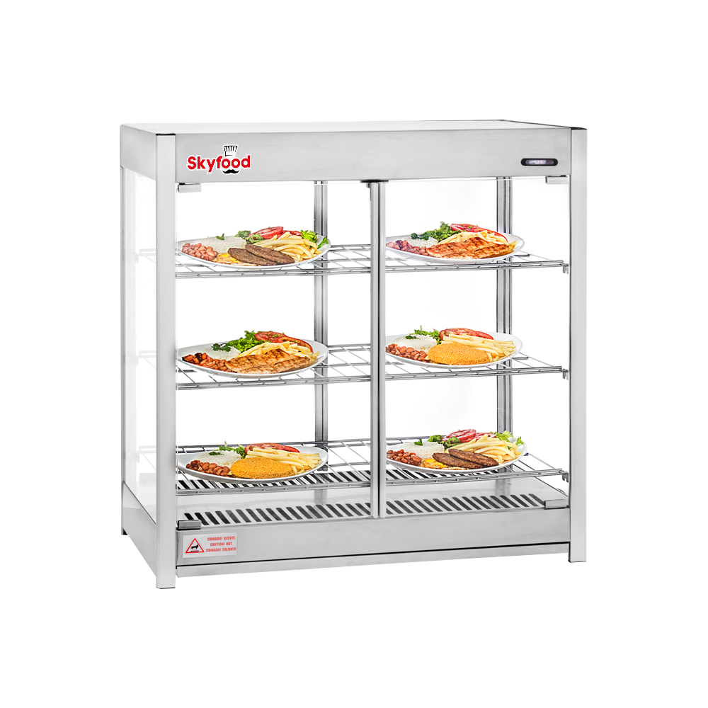 Skyfood HMC-PT Pass-Thru Heated Merchandiser Cabinet Countertop, 3 Shelves, 248°F Max Temp
