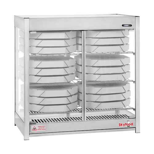 Skyfood HMC-PT Pass-Thru Heated Merchandiser Cabinet Countertop, 3 Shelves, 248°F Max Temp