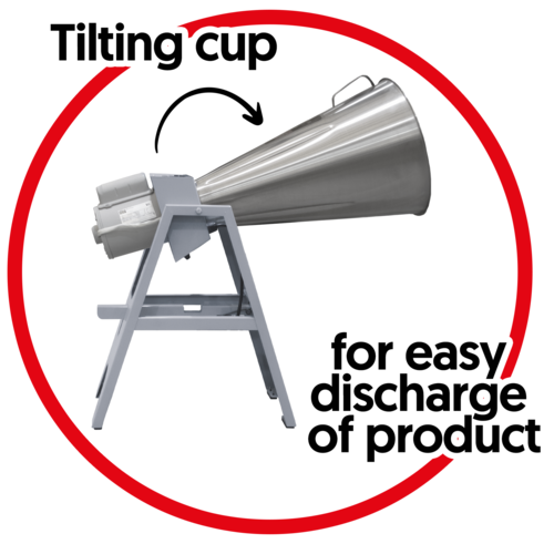 Skyfood LAR-15LMBE 4 Gallon Food Blender Floor Model, Tilting Stainless Steel Container, 3500 RPM, 1-1/2 HP