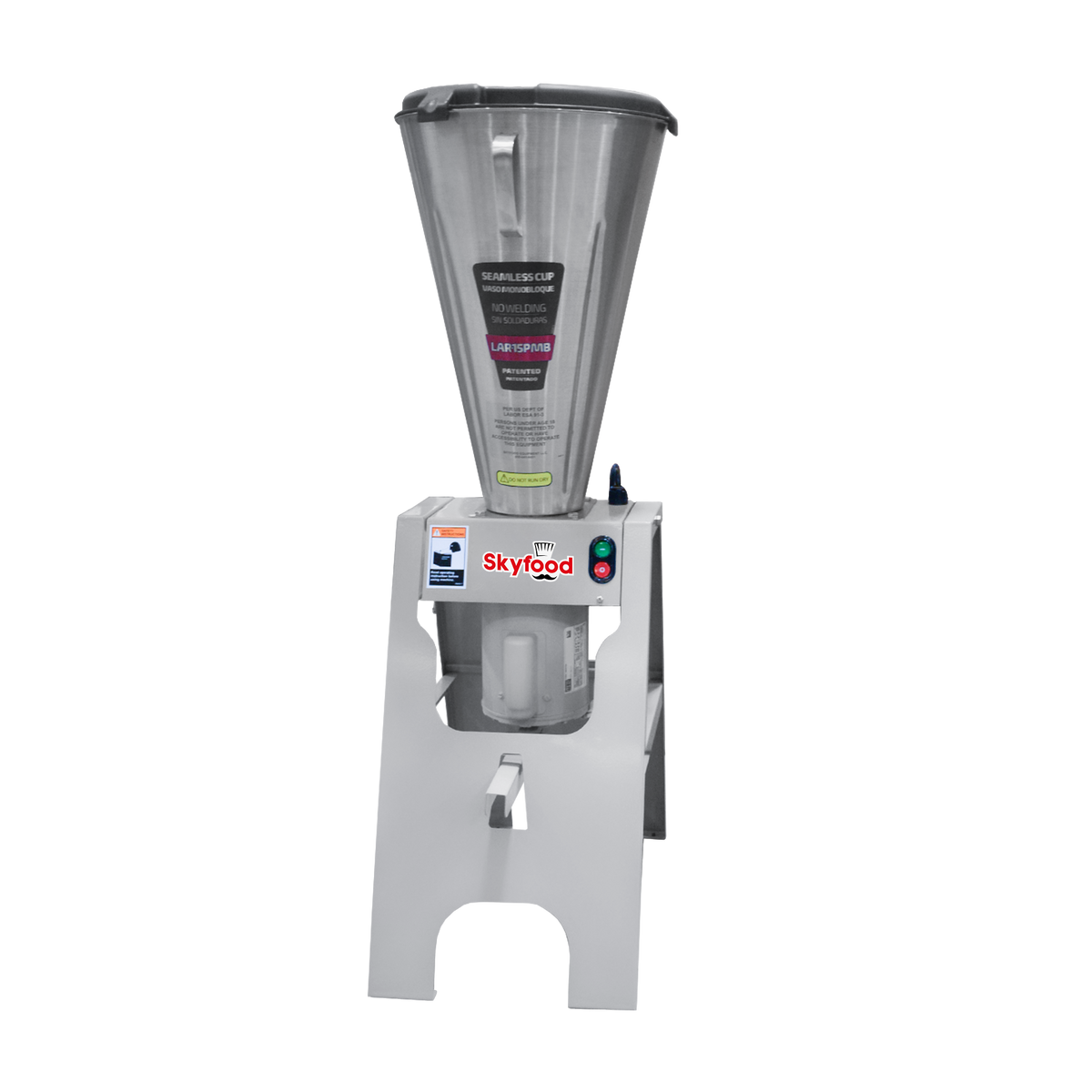 Skyfood LAR-15PMB 4 Gallon Food Blender Floor Model, Tilting Stainless Steel Container, 3500 RPM, 1-1/2 HP