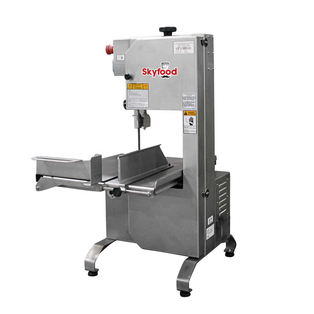 Skyfood MSKLE 74" Meat & Bone Saw Tabletop, Stainless Steel, Blade Guard, Cut Regulator, 1/2 HP