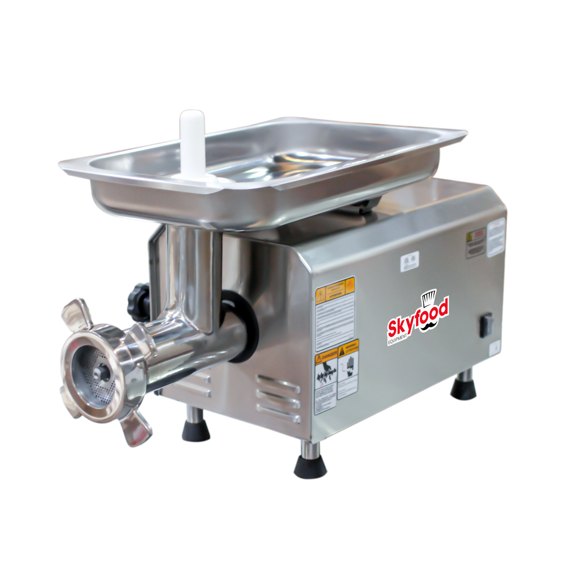 Skyfood PSE-32HD SS #32 Heavy Duty Meat Grinder Bench Style, 990 lb/hr, Stainless Steel Grinding Device, 3 HP