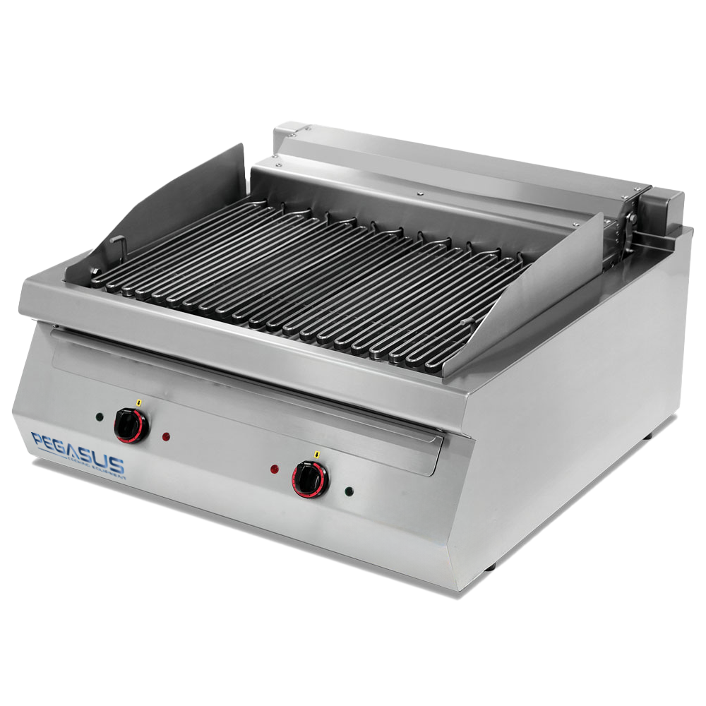 Pegasus CB-48E Electric Charbroiler Countertop, 48", Infinite Temperature Control, Stainless Steel