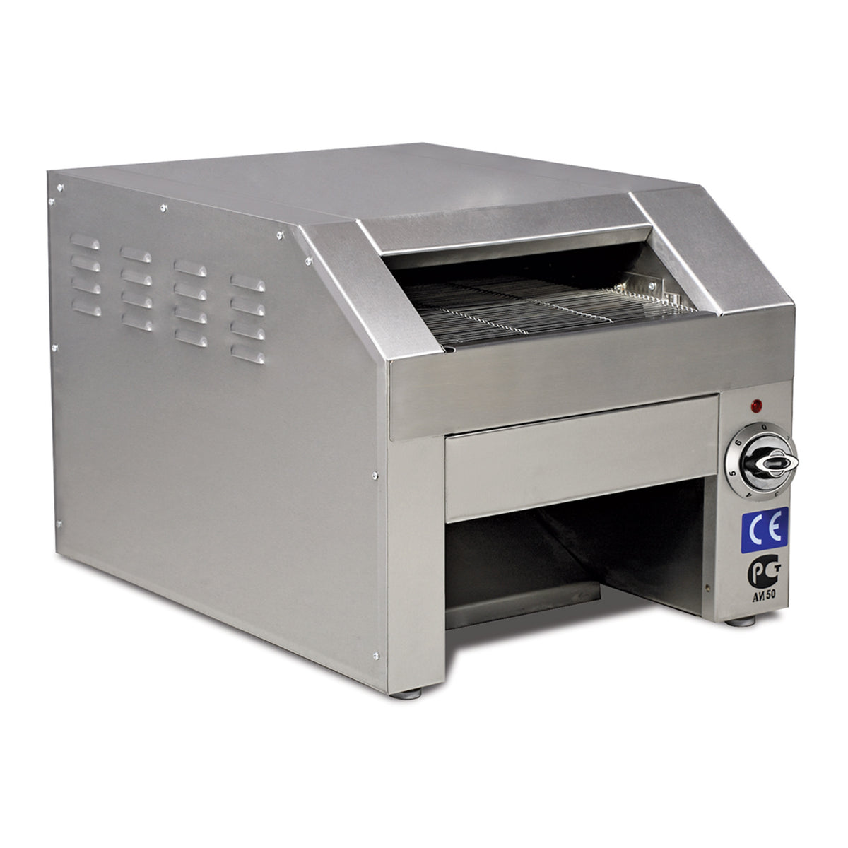 Pegasus CT-1000 Conveyor Toaster 600 Slices/Hr Electric, 4" Opening, Stainless Steel