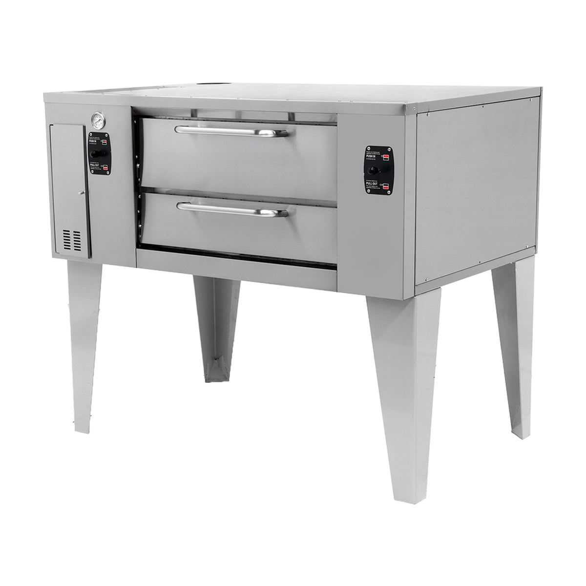 Pegasus FS78G-1 59.8" Gas Pizza Deck Oven Single Deck, 2" Refractory Deck, 125,000 BTU, Stainless Steel
