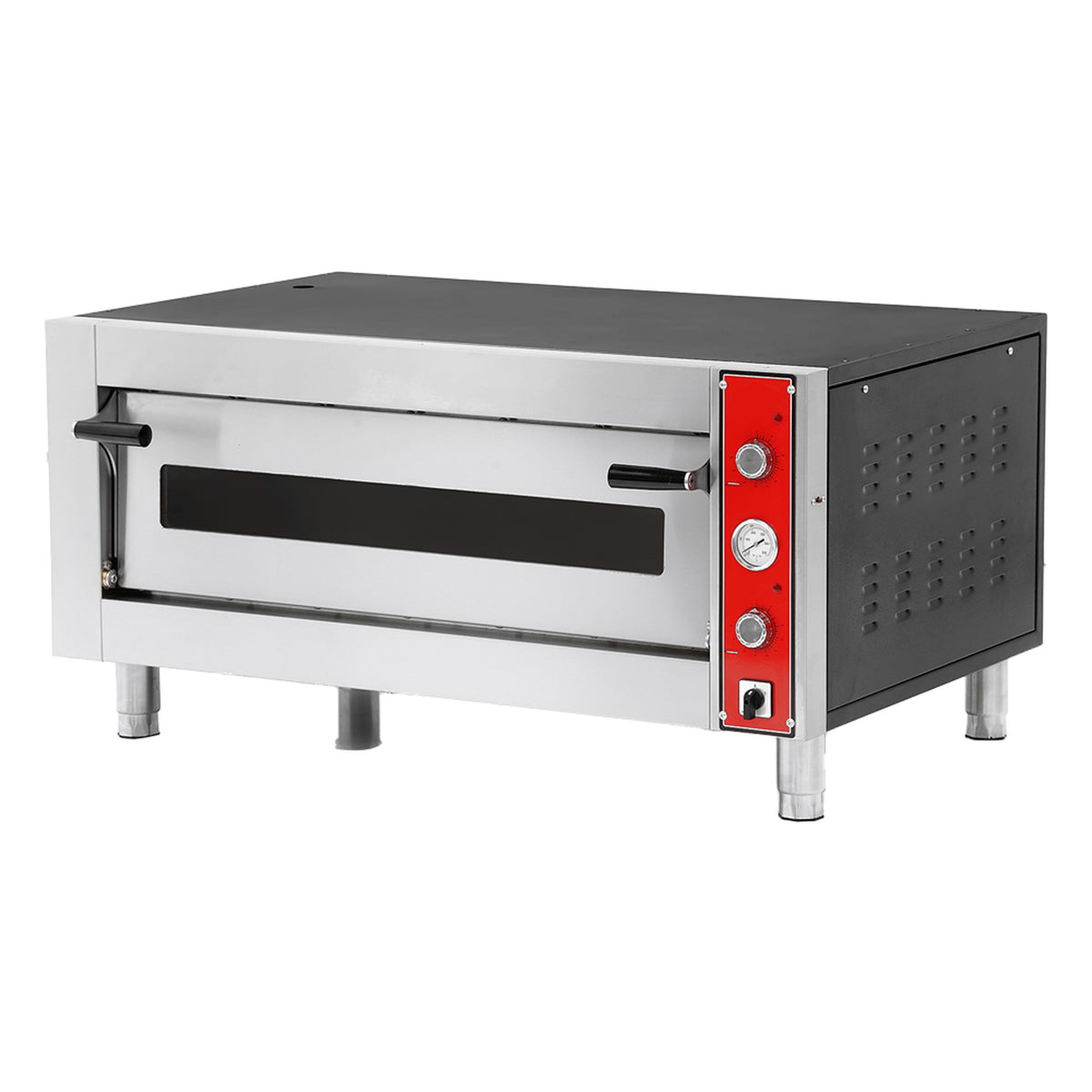 Pegasus MS38E-1 27.6" Pizza Deck Oven Single Deck, Refractory Baking Deck, 7.5kW, Stainless Steel